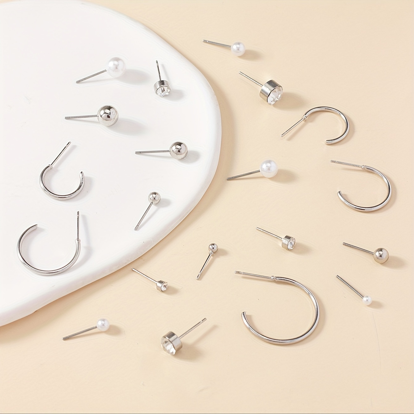 20 Pairs Pearl Ear Studs Women's Holiday Gift
